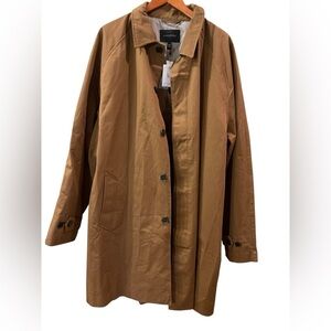 Banana Republic Men’s Water Resistant Car Trench Coat In Khaki Brown Sz XXL NWT